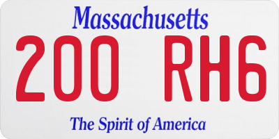 MA license plate 200RH6