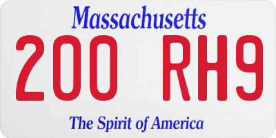 MA license plate 200RH9