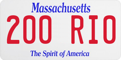 MA license plate 200RI0