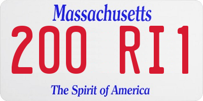MA license plate 200RI1