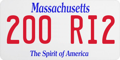 MA license plate 200RI2