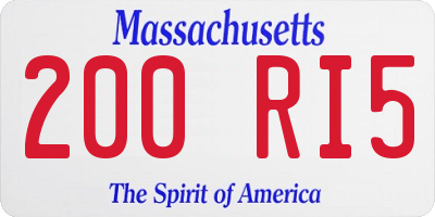 MA license plate 200RI5