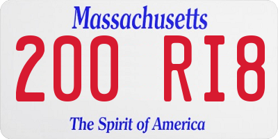 MA license plate 200RI8