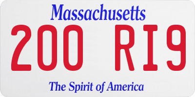 MA license plate 200RI9