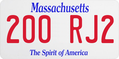 MA license plate 200RJ2