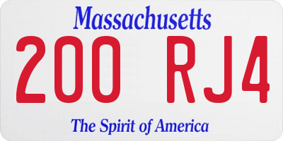 MA license plate 200RJ4