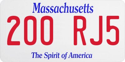 MA license plate 200RJ5