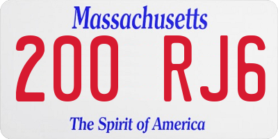 MA license plate 200RJ6