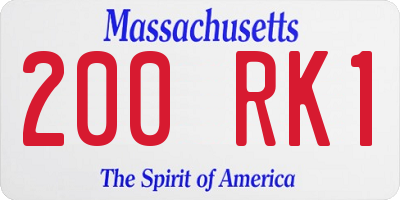 MA license plate 200RK1
