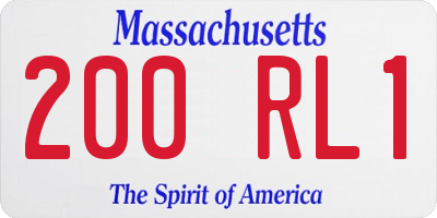 MA license plate 200RL1