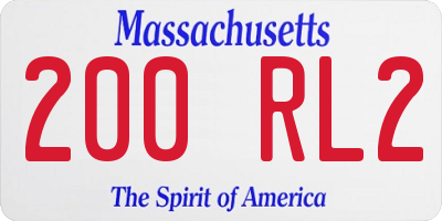 MA license plate 200RL2