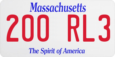 MA license plate 200RL3