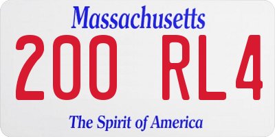 MA license plate 200RL4
