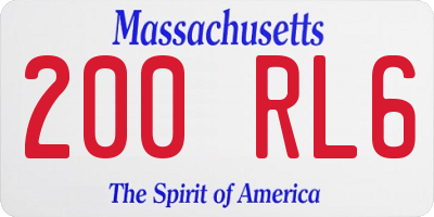 MA license plate 200RL6