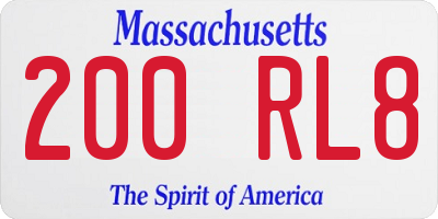 MA license plate 200RL8