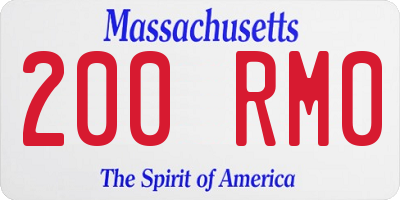 MA license plate 200RM0