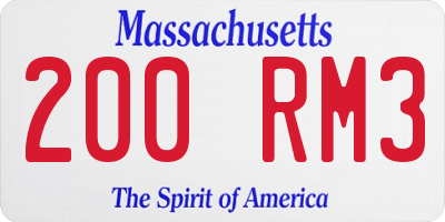 MA license plate 200RM3
