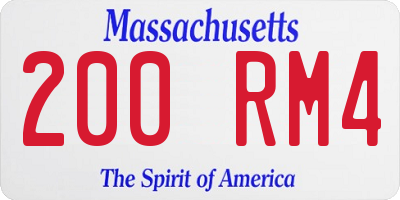 MA license plate 200RM4