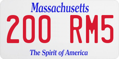 MA license plate 200RM5