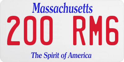 MA license plate 200RM6