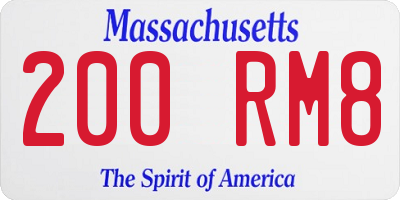 MA license plate 200RM8
