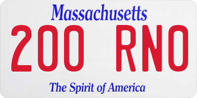 MA license plate 200RN0