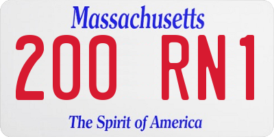 MA license plate 200RN1