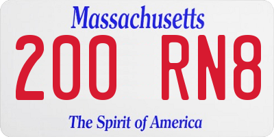 MA license plate 200RN8