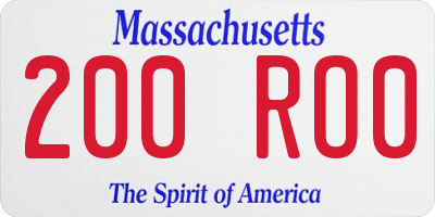 MA license plate 200RO0