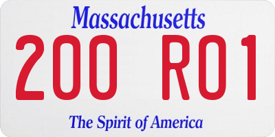 MA license plate 200RO1