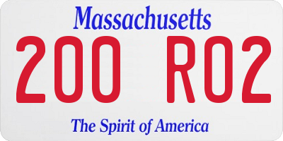 MA license plate 200RO2