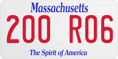 MA license plate 200RO6