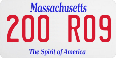 MA license plate 200RO9
