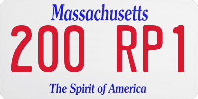 MA license plate 200RP1