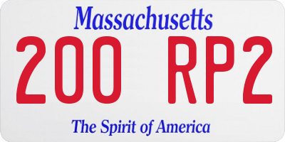 MA license plate 200RP2