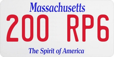 MA license plate 200RP6