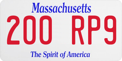 MA license plate 200RP9