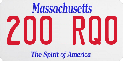MA license plate 200RQ0