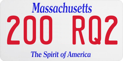 MA license plate 200RQ2