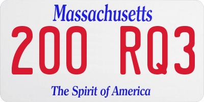 MA license plate 200RQ3