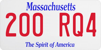 MA license plate 200RQ4
