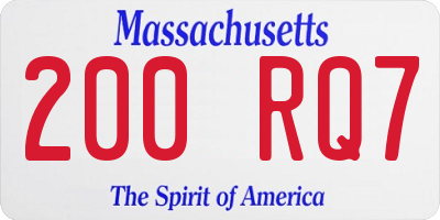 MA license plate 200RQ7