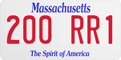 MA license plate 200RR1