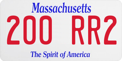 MA license plate 200RR2