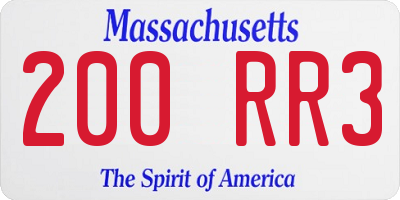 MA license plate 200RR3