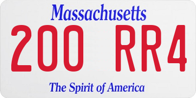 MA license plate 200RR4