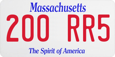 MA license plate 200RR5