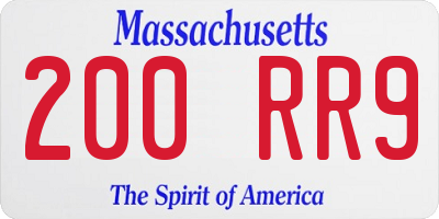 MA license plate 200RR9