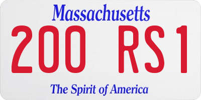 MA license plate 200RS1