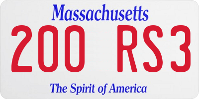 MA license plate 200RS3